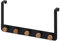 Showerdrape Gallery Over Door Hook (Matt Black) Hanger 5 Bamboo Hooks for Bathroom Bedroom Sturdy Metal Bathrobes Coat Hat Towels