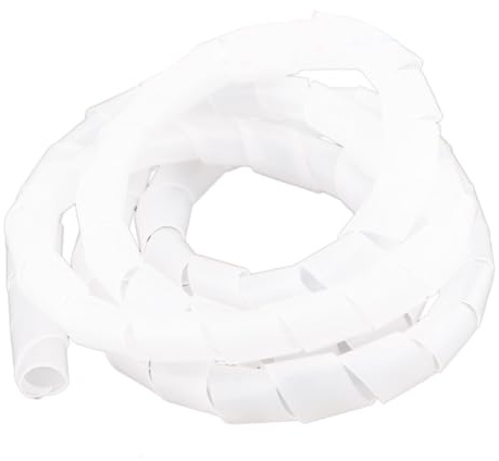 FEEIMOL Manchon de Câble Gaine 25mm Tube de Rangement de Câble Spirale Câble Range Organisateur Câble de Gestion Cache Protection Fils Electrique pour Maison Bureau Blanc 3M