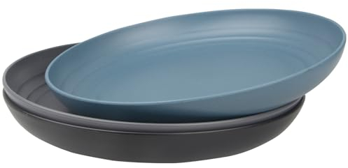 tallkeey Unbreakable Plastic Plates Set of 3, Reusable Dinner Plates, Large Camping Plates Set, Lightweight Plastic Dinner Plates for Camping, Kitchen