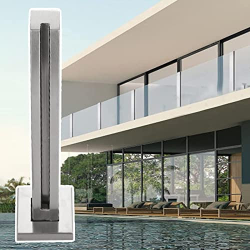 MPFYRCOJ Montanti per balaustra in Vetro Palo per Sistema di ringhiera in Vetro per Balcone, Morsetto per balaustra in Vetro in Acciaio Inossidabile Quadrato, Kit parapetto in Vetro di Sicurezza per