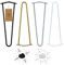 Moria Hairpin Leg 4 Stück | Möbelfüße, Tischbeine von 10 bis 80 cm | für Schrank, Hocker, Nachttisch, Couchtisch | Tischfüße mit Bodenschoner und Schrauben | 43 cm - 2 Streben (Metall, Gold)