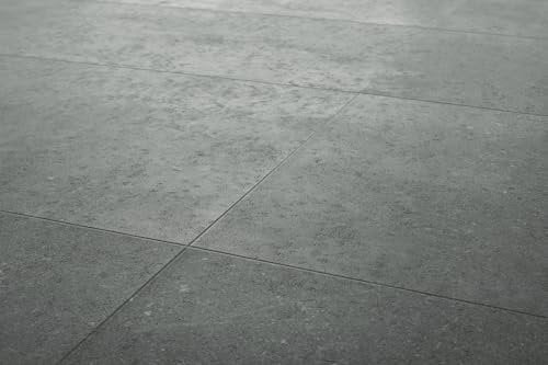 Ninaventura Klick-Vinylboden Dunkel Graphit 5mm - Geschliffene Betonoptik, 2,09 m² pro Paket, Große Platten für modernes Wohndesign!