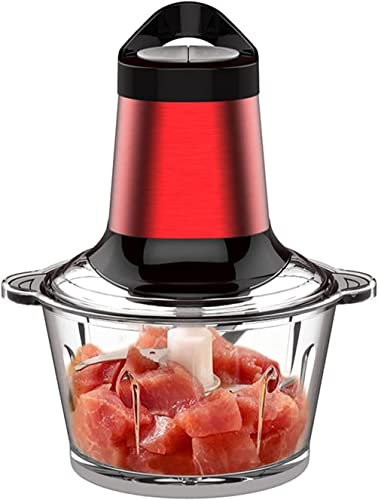 Tritacarne elettrico a 4 lame con rivestimento in titanio tritacarne tritacarne in acciaio inox da 2,5 l per carne, verdura, frutta e noci Veloce e lento 2 velocità, 300 W