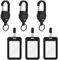 Lot de 3 Porte-Badges avec Porte-Clés Rétractable et Clip–Support de Carte Imperméable et Robuste, Fenêtre Transparente pour Cartes d'Identité, Crédit et Permis de Conduire, Accès Facile et Pratique