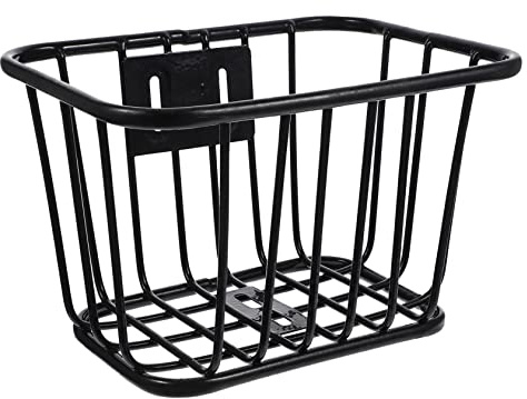 SUPVOX Cestino in Ferro per Biciclette Cuscino del Sedile della Bici Cestino portabiciclette per Adulti Bici elettriche Cestino da Ciclismo per Cestino in Ferro da Ciclismo Black