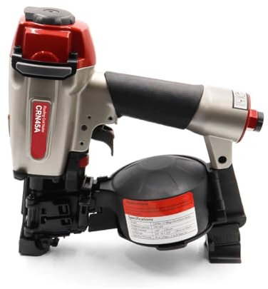 TIEOAXFT Roofing Nail Gun CRN45A Big Cap Coil Nailer for 19-45mm Roof Nails Asphalt Shingles Pneumatic Nailer Tool