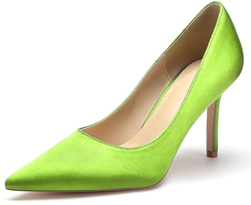 Scarpe da Sposa con Tacco A Spillo E Punta A Punta Décolleté da Donna,Lime,40 EU