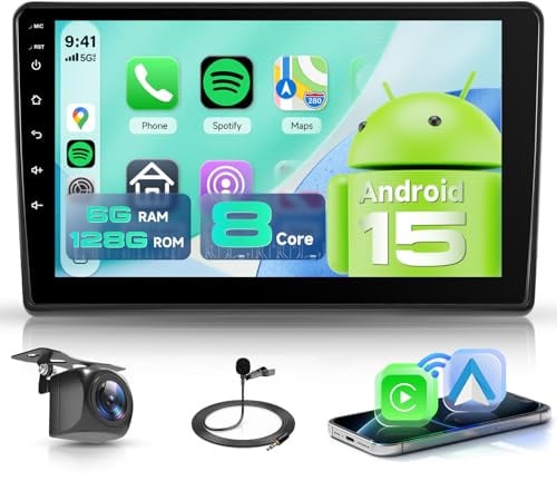 【8 Kern 6+128G】 Carplay Bildschirm für FIAT Ducato/Peugeot Boxer/Citroen Jumper 2011-2022 Autoradio Android 9 Zoll Touchscreen mit Android Auto/Navi/WiFi/GPS/RDS/FM/Bluetooth/USB/DSP+Rückfahrkamera