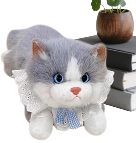 Peluche De Gato Muñeca de Gatito Suave para la Decoración del Hogar | Juguete de Peluche en Forma de Gato para Viaje Coche Sofá Apartamento Cumpleaños Halloween Navidad