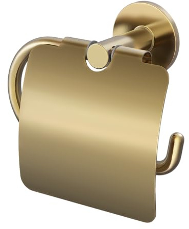 Lenz Toilettenpapierhalter Juna in Gold – Mit Deckel