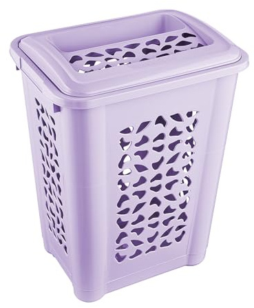 keeeper per Wäschebox, Einwurfschlitz, 60 l, Soft Purple | Aufklappbarer Deckel, Stabile und platzsparende Konstruktion, Luftdurchlässiges Dekor an allen Seiten, Luftzirkulation