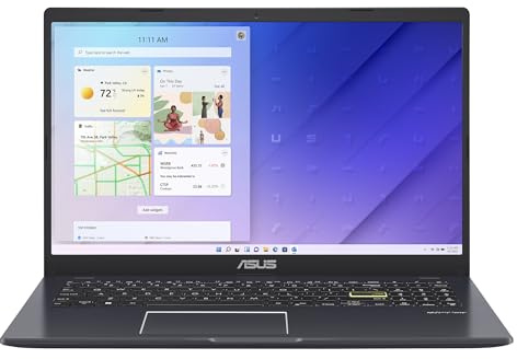 ASUS Vivobook Go 15 E510KA-BQ1174WS Laptop | Intel Celeron N4500 CPU | 15.6 Full HD Screen | 4GB DDR4 RAM | 128GB eMMC | Wi-Fi 5 | Windows 11 Home - Black & Blue