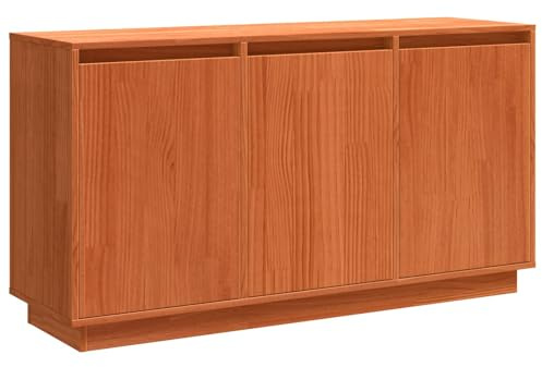 Générique Anrichte Kiefer massiv 111 x 34 x 60 cm | Modernes Design, Blumentüren, großzügige Aufbewahrung, einfache Montage, für Wohn- oder Esszimmer
