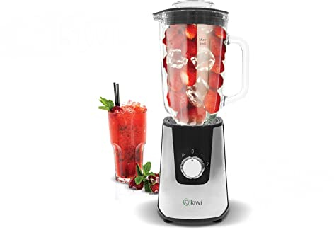 KIWI 953KSB2219 Batidora licuadora, 400 W, 1 Liter, Plástico, 2 Velocidades, Acero Mate