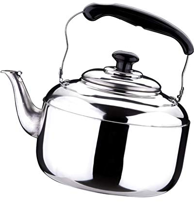Baoblaze Wasserkessel Edelstahl Outdoor, Flötenkessel 4L / 5L / 6L, Camping Wasserkocher Pfeifkessel, Whistling Tea Kettle, Metall Kessel zum Teebereiter für Herd Picknick Kochgeschirr Küche, 4L