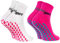 Rainbow Socks - Donna Uomo Neon Calze Sportive Antiscivolo - 2 paia - Bianco Rosa - Taglia 39-41