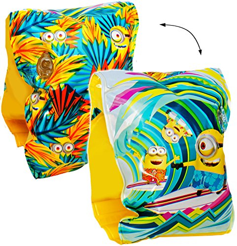 alles-meine.de GmbH 2 TLG. Set Schwimmflügel - aufblasbar - Minnion - Surfbrett & Welle - passend für 2 bis 6 Jahre - jeweils 2 Luftkammern ! - Schwimmärmel & Schwimmhilfe ..