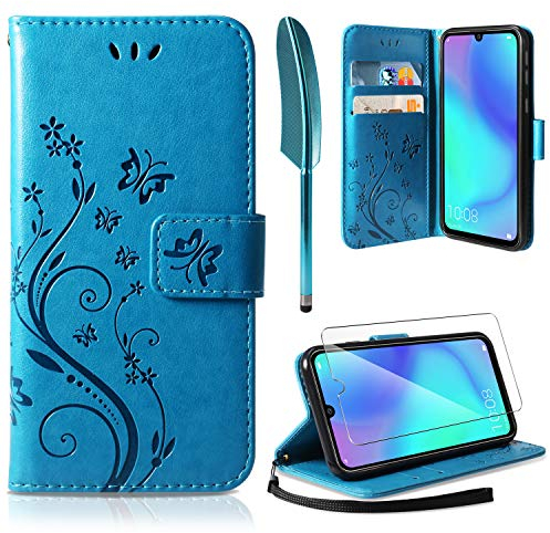 AROYI Funda Huawei P30 Lite, Funda Piel PU Huawei P30 Lite Carcasas Flip Folio Soporte Plegable Ranuras para Tarjetas Magnético Ultra-Delgado Carcasa para Huawei P30 Lite Azul
