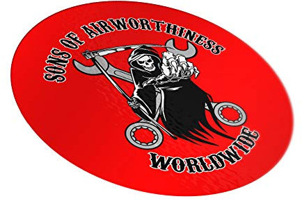 Airworthiness SOA Sons of Lufttüchtigkeit Luftfahrtrecht Technischer 7cm#A4879