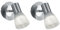 meineWunschleuchte 2er SET klassische Wandstrahler Silber mit Glasschirm Weiß, Höhe 19cm