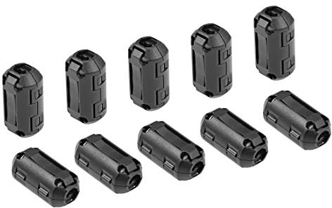 sourcing map 10Stk Ferritkern Ring Clip RFI EMI Filter Schwarz 7mm | Rauschunterdrückung Kabelschelle