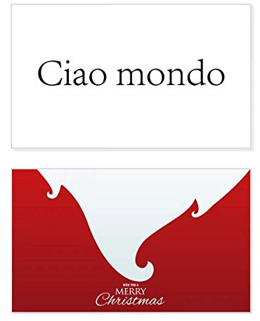 Hello World Italienische Weihnachtskarte mit Aufschrift „Merry Christmas“