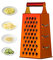 Large Cheese Grater Vegetable Slicer Stainless Steel with 4 Sides, 9.2 Inches Multifunctional Cutter Planing for Ginger, Garlic, Cucumbers, Carrots, Cheese, Potato, graters for Kitchen (Orange)