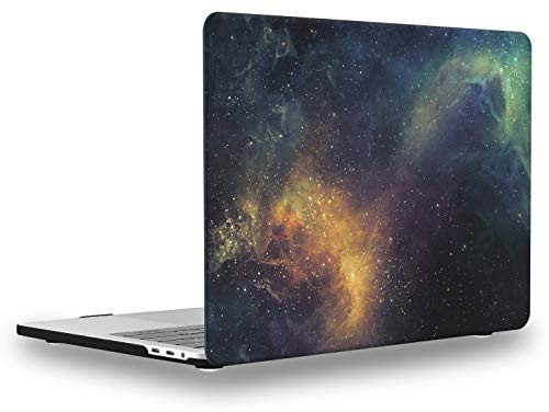 UESWILL Custodia MacBook Pro 13 Pollici 2024 2023 2022-2016 Release A2338 M1 M2 A2289 A2251 A2159 A1989 A1706 A1708, con USB-C-Touch-Bar, Motivo Galassia, Custodia Rigida, Nebula/Verde