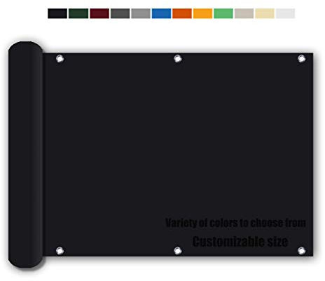 Fenetre Protection Brise Vue Jardin, 160/㎡, mais légèrement Transparent, pour Balcon, terrasse, Jardin, Piscine, Noir 0.65x8m