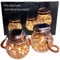 2x LED Solarglas - LED Solar Einwegglas 30 LEDs 11,5x14,5cm warmweiß inkl. Akku - 2 Gläser im Set Gartenlampe Solarlampe Solar-Laterne