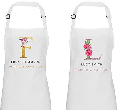 Women’s Personalised Apron Baking Gift – Customisable Colour/Initial/Name/Slogan, Gift For Her, Apron For Women, Cooking Gift, Cooking Apron