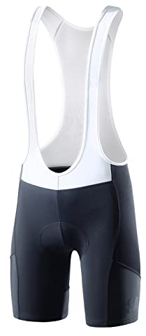 Santic Salopette Ciclismo Uomo Salopette Corta MTB Pantaloncini Imbottiti Bici Bib Shorts Estivo Fondello Rapida Black