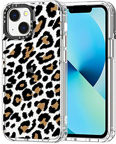 MOSNOVO für iPhone 13 Hülle – Durchsichtige, schlanke, stoßfeste TPU+PC-Handyhülle, [6,6 Fuß Fallschutz/Anti-Abziehen] - Leopardenprint
