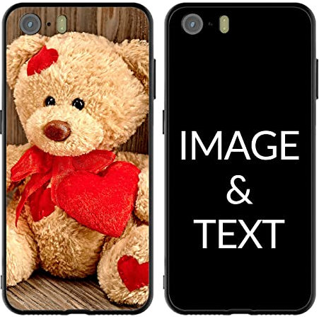 Naispanda Personalised Phone Case For iPhone SE 2020, Custom Photo Text Soft TPU Phone Cover, Customise Personalize with Image Name, Customised Personalisable Shockproof Bumper Cases Protective Covers