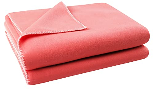Zoeppritz Decke in der Farbe: Rot, aus 65% Polyester, 35% Viscose hergestellt, Größe: 160x200 cm, 103291-235-160x200