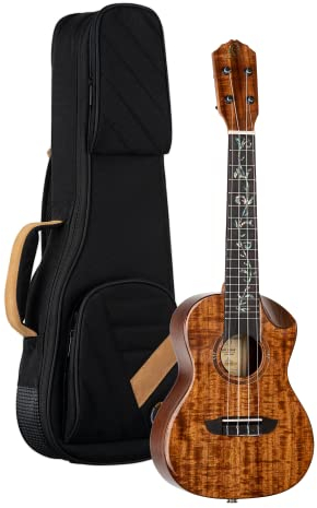 Ortega Guitars Konzert Ukulele Elektro-Akustisch – Elite Series – Inklusive Gigbag – Akazie, Natur (RUET- ACA)