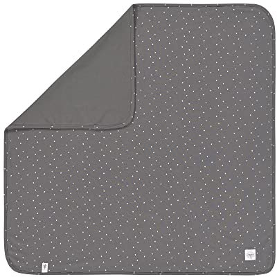 LÄSSIG Baby Schmusedecke Kuscheldecke GOTS zertifiziert weich/Interlock Baby Blanket 80 x 80 cm Spots anthracite