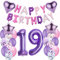 Luftballons 19. Geburtstag deko mädchen Lila Folienballon 19 jahre Geburtstag dekoration mädchen Happy Birthday 19 Geburtstag deko mädchen lila ballon 19 Geburtstagsdeko 19 Geburtstag mädchen