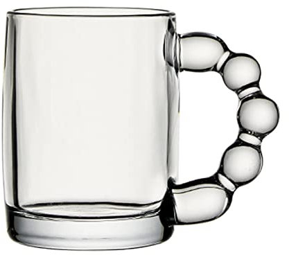 predolo Bicchiere in Vetro con Manico Bicchieri di Grande capacità Bicchiere da caffè Bicchiere da Acqua in Vetro con Manico per Cucina Ristorante Bevande, Chiaro