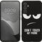 kwmobile Hülle kompatibel mit Samsung Galaxy A34 5G - Handyhülle Silikon Case - Don't Touch My Phone Weiß Schwarz