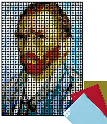 dot on Pixelart vincent - DIY Poster 50x70 cm - Bastelset für Erwachsene Kunst mit Klebepunkten Stickerset Mosaik Aufkleber Basteln Selbermachen DIY Stickerart