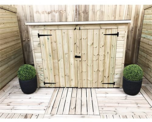 10 x 2 Pressure Treated Tongue And Groove Bike Store/Bike Shed With Double Doors (10' x 2' / 10ft x 2ft)