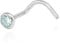NKlaus Nasenpiercing 925 Silber Nasenstecker Spiralen-Form 3,5mm Zirkonia Hellblau 14842
