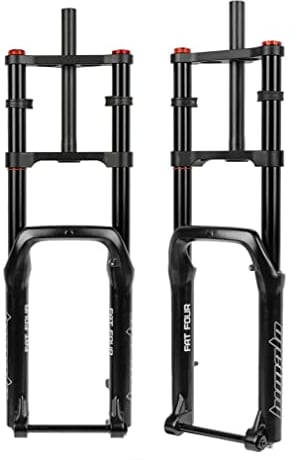 HedcO 20 Inch Fat Bike Suspension Fork 5.0 Tires Air Fork Travel 120mm Rebound Adjustable Double Shoulder Straight Front Fork Thru Axle 15 * 150mm