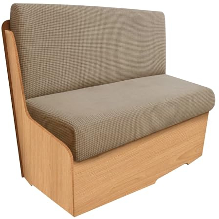 SYLC 2 Stücke Wohnmobil Esstischkissenbezüge Jacquard Ersatzbezüge Für Wohnwagen Bezug Für RV Esstischsitzbezüge Anhänger Überzügen Sofakissen (Khaki,Set of 2)