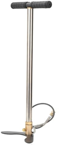 CDZHLTG 3 Stage 4500PSI High Pressure Air Gun Rifle Filling Stirrup Pump PCP Hand Pump Pressure Gauge