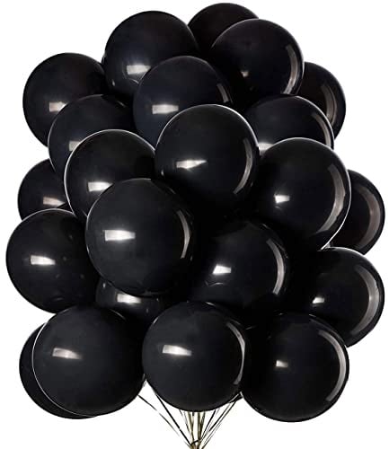 100 Stück 12 Zoll Luftballons Schwarzer,Latex Helium Ballons für Geburtstag,Hochzeit Party Dekoration