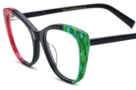 EYPKPL Bunte Brillengestelle, Acetat-Brillengestelle, Scharnier, Anti-Blaulicht-Brillengestelle, modische, Bequeme Brillen, Unisex