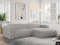 MKS MEBLE Ecksofa Cord L-Form, Moderne Wohnlandschaft, Sofagarnitur, Couchgarnitur, Polsterecke - Pasadena - Hellgrau - Rechts