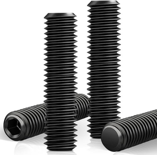 Caianwin 5 Stück M8*50 Madenschrauben DIN913 Innensechskant Gewindestifte Kohlenstoffstahl Madenschraube für Türklink,Halterung